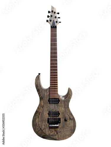 Isolated modern electric guitar with white background. photo