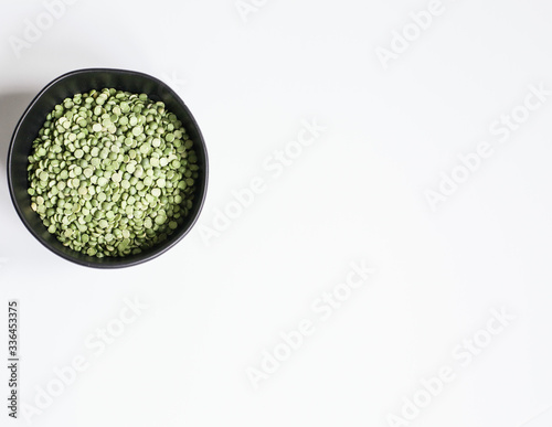 green dried split peas in a bowl