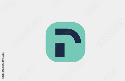 alphabet P green square icon letter logo design for company and business