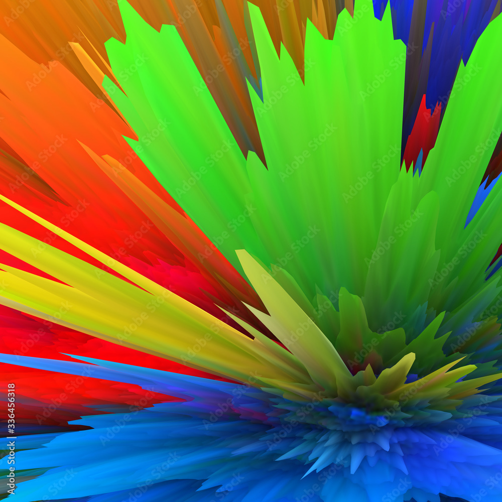 Fototapeta premium Abstract 3D explosion illustratoin. Colorful graphic design. Hight resolution creative background.
