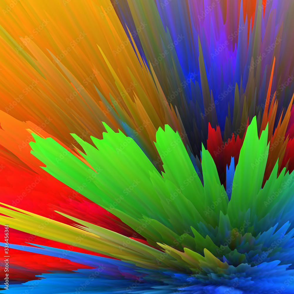 Fototapeta premium Abstract 3D explosion illustratoin. Colorful graphic design. Hight resolution creative background.