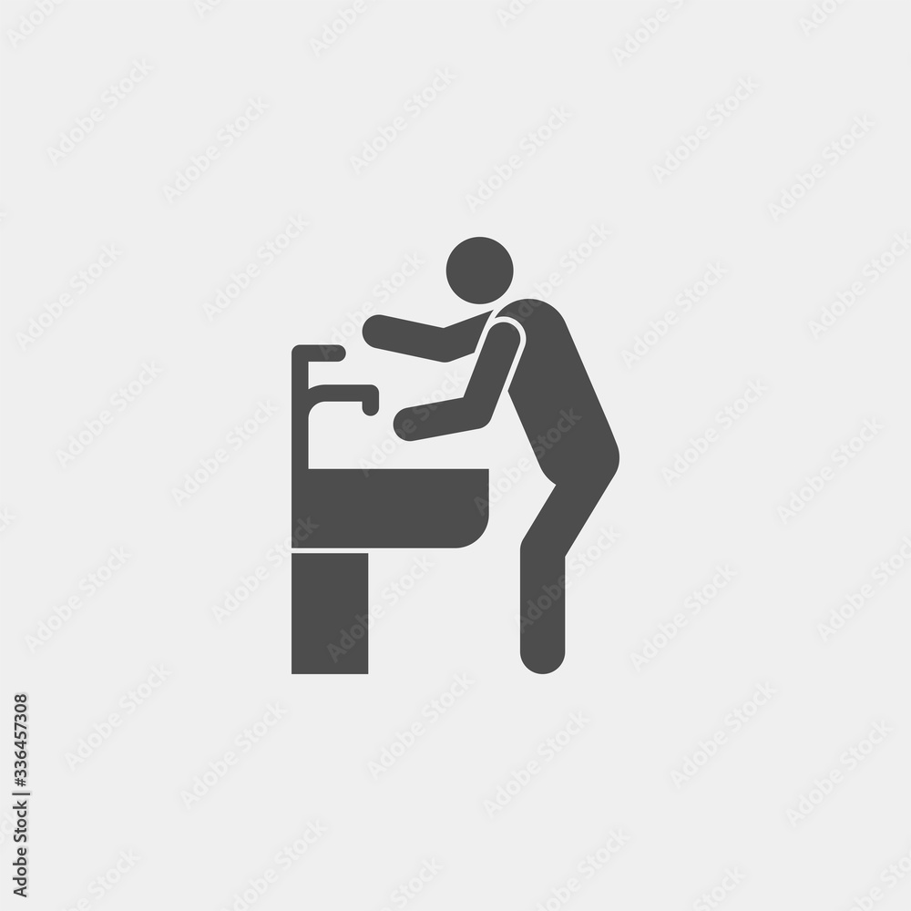 Hand wash flat vector icon. Clean hands flat vector icon Hand wash flat vector icon. Clean hands flat vector icon