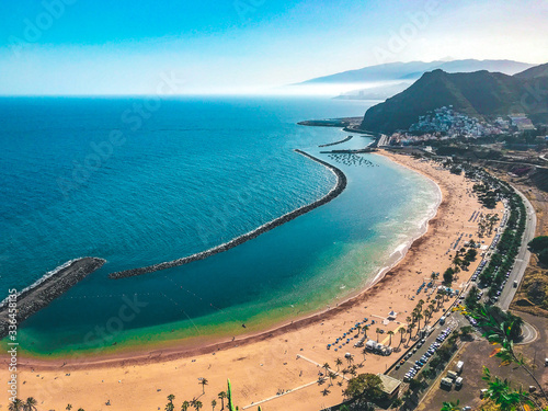 view of the sea and beach from tenerife island