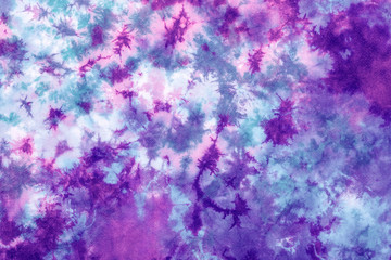 tie dye pattern hand dyed on cotton fabric abstract texture background.