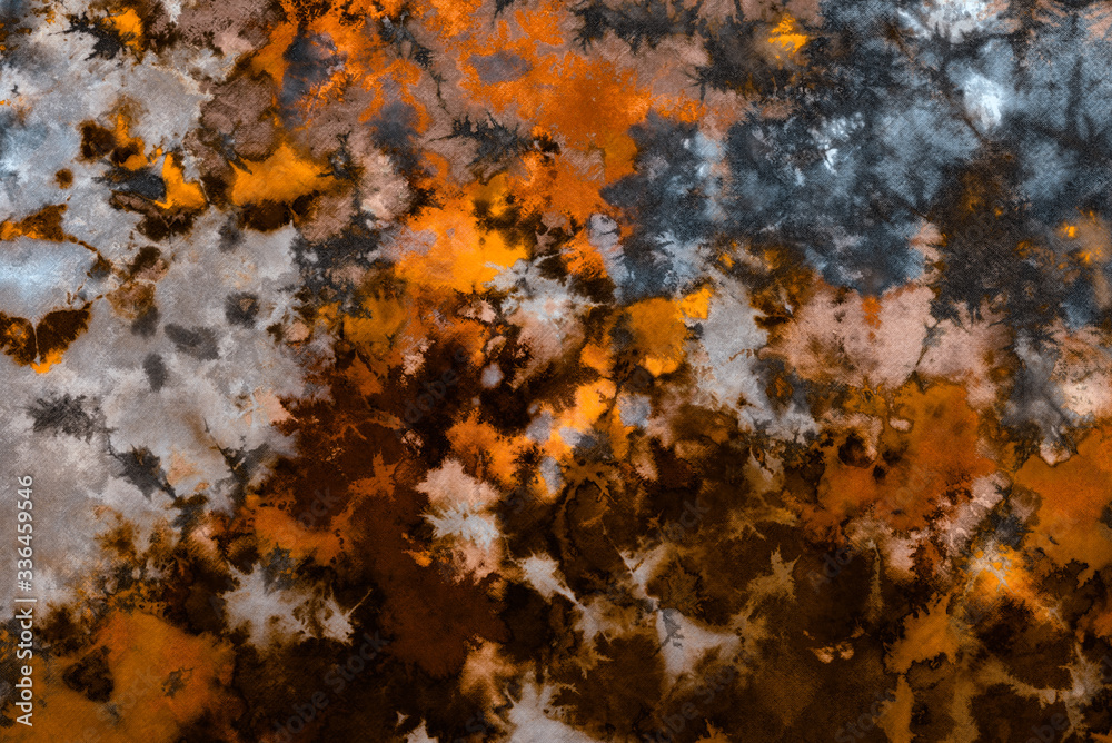 tie dye pattern hand dyed on cotton fabric abstract texture background. tie dye pattern hand dyed on cotton fabric abstract texture background.