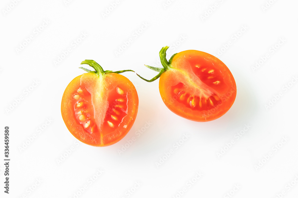tomato on white background. Lycopersicon esculentum.