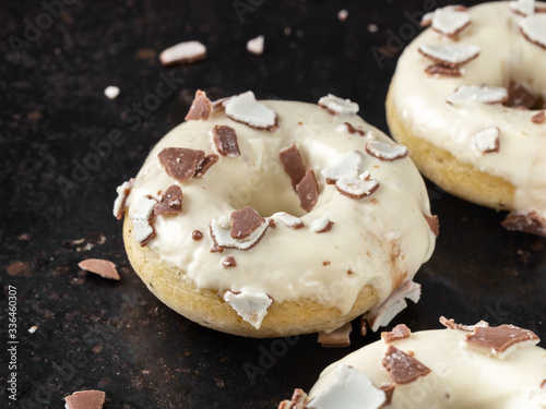 Donuts with white chocolate