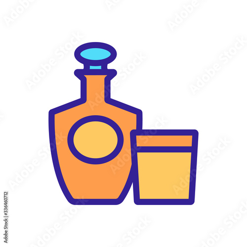 brandy bottle glass icon vector. brandy bottle glass sign. color contour symbol illustration