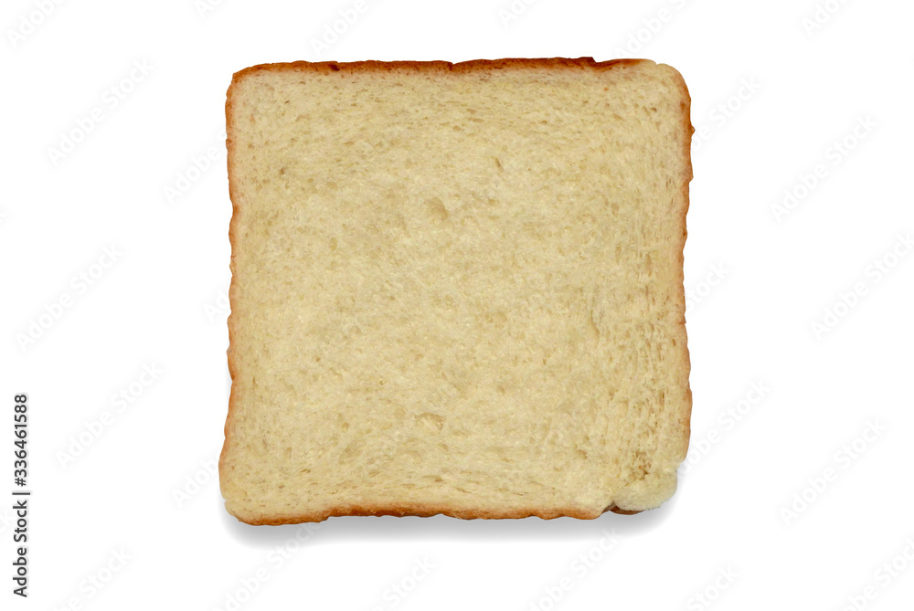 A piece of bread isolated on a white background. A piece of bread isolated on a white background.