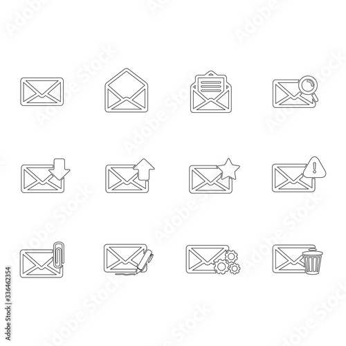 Email letter icon set