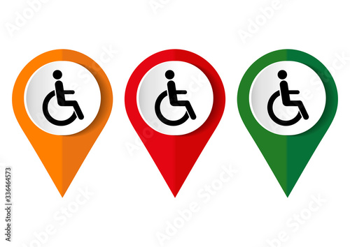 Disabled sign on white background. Vector illustration..