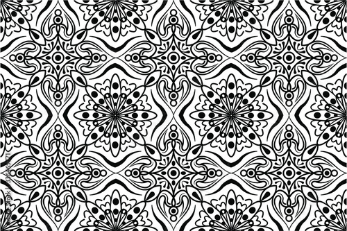  vector Ornamental Seamless Line Pattern. repeating Texture pattern, Oriental Geometric Ornament, monochrome, black and white.The protective layer for banknotes, diplomas and certificates.