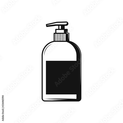 Hand sanitizer antiseptic bottle icon on white
