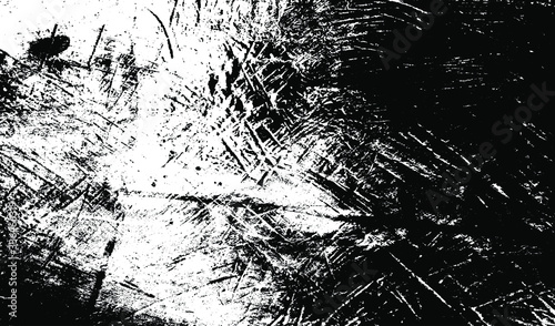 Scratched Grunge Urban Background Texture Vector. Dust Overlay Distress Grainy Grungy Effect. Distressed Backdrop Vector Illustration. Isolated Black on White Background. EPS 10.