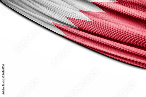 White background with Bahrain flag drape