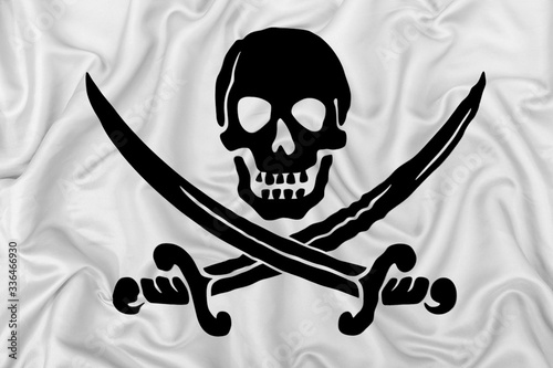 Pirate flag with skull and swords