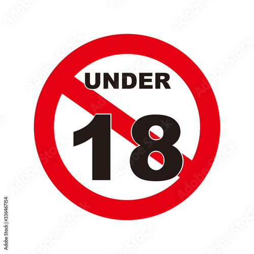Under 18 not  allowed sign 