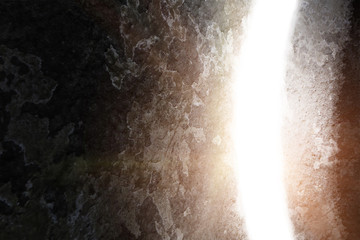 Glowing Empty Tomb with Stone Beginning to Roll Away