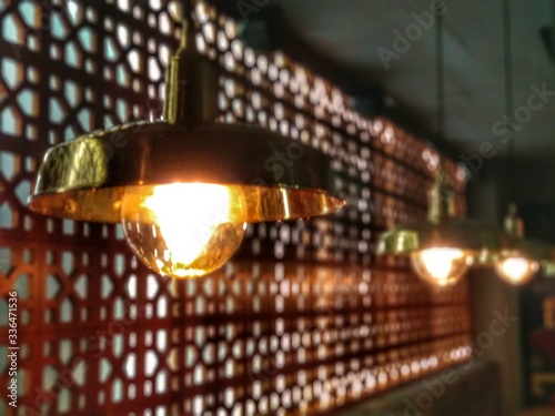 perspective of decoration of hanging lamps