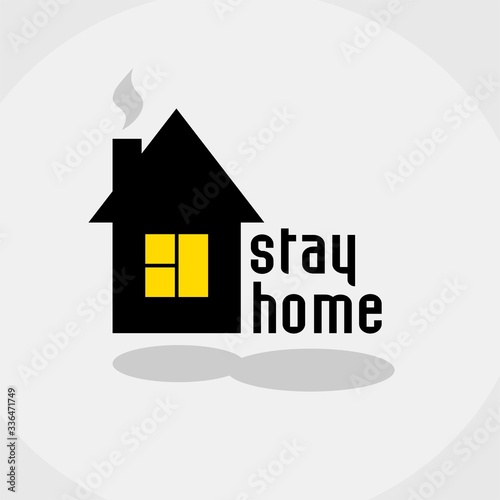 logo black house vector stay home