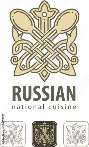 Vector logo of Russian Restaurant. Russian national cuisine