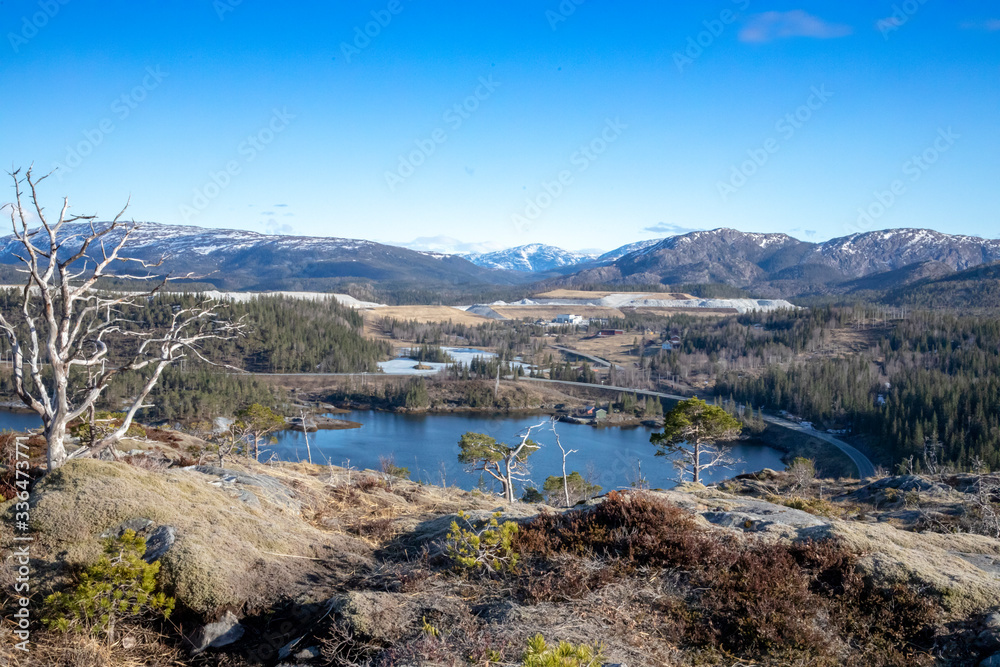 Spring in Velfjorden Brønnøy municipality. Nordland county in northern Norway