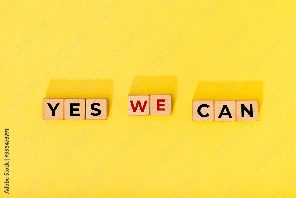Yes we can message on wooden blocks. Motivational Words Quotes Concept