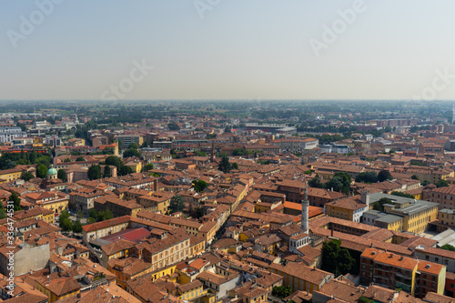 View of the city of Cremona from the tower " Torrazzo"