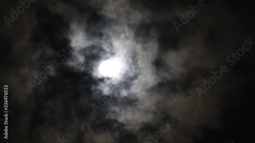 full moon and clouds