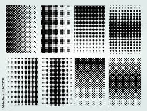 Set of halftone dotted backgrounds.