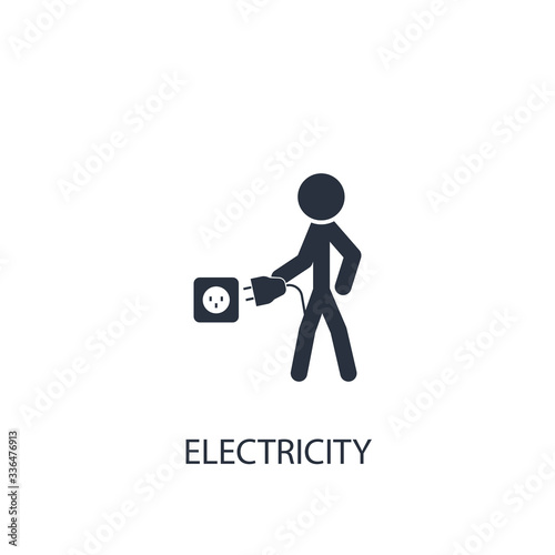 Turn on electricity icon. Simple device element illustration.