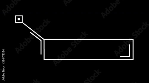 Set of 6 Text Box Animated Overlays. Motion Graphic Elements in White - Text Boxes Animating on - Alpha Channel Included - In HD version, clip doubles as Luma Matte