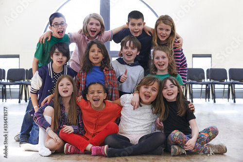 Portrait Of Group Of Children Enjoying Drama Workshop Together © highwaystarz