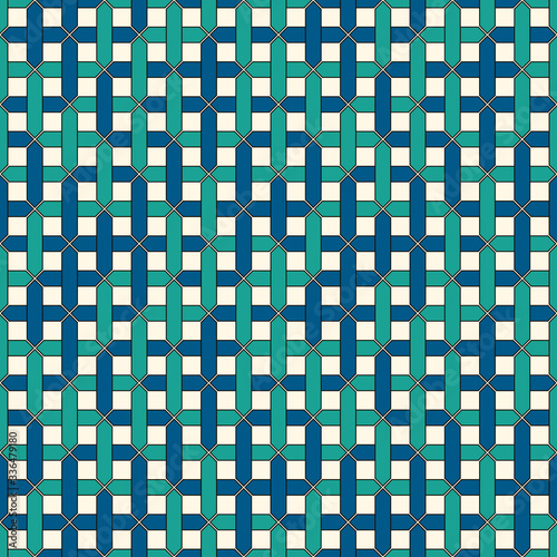 Stylized overlapping pipelines background. Seamless pattern with maze, labyrinth motif. Contemporary wicker ornament.