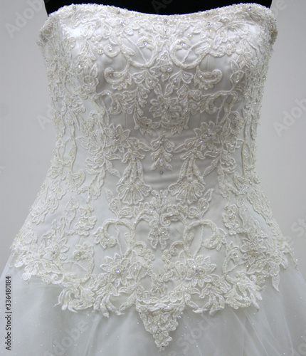 white wedding dress on white background