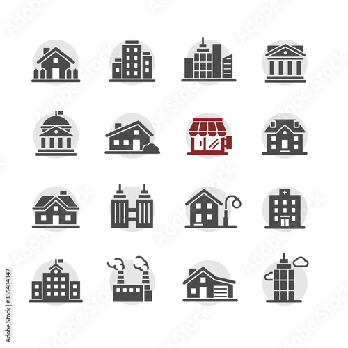 Architecture city vector icon set