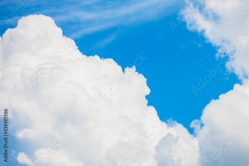 A Sky with clouds on nature background. From an airplane, aero travel through an eluminator. photo