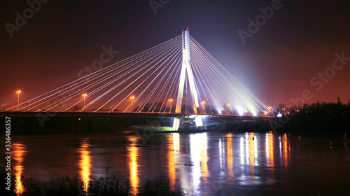 Most Świętokrzyski nocą - Warszawa