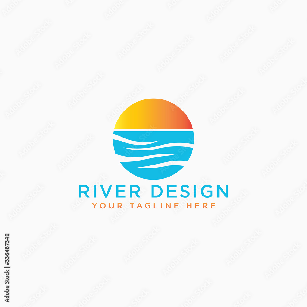 River Logo Icon Design Template Vector Illustration