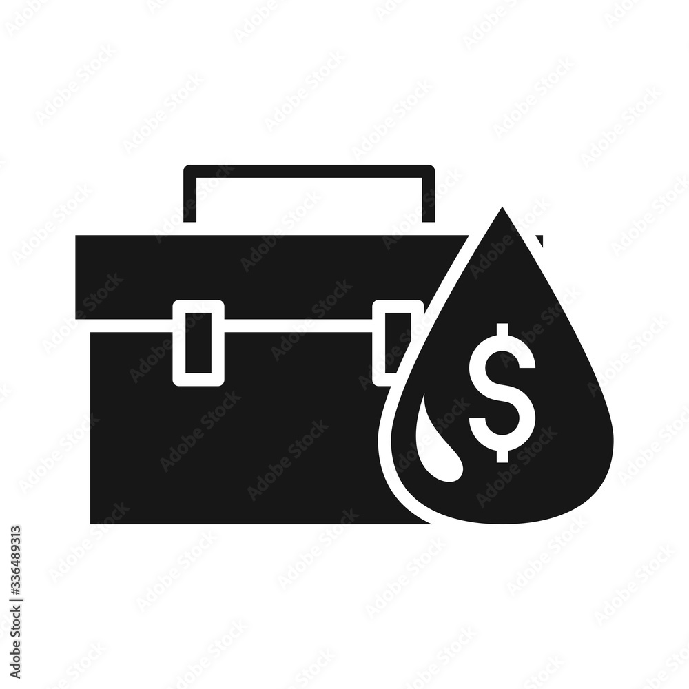 money drop business portfolio trade crisis economy, oil price crash silhouette style icon money drop business portfolio trade crisis economy, oil price crash silhouette style icon