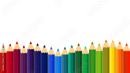 This is a vector background with colored pencils, colorful crayons.