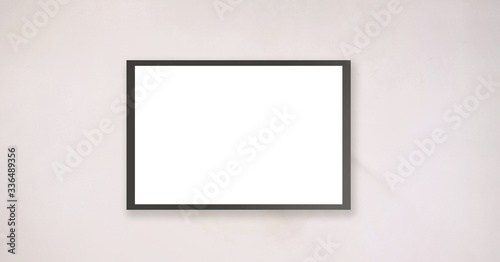 Wallpaper Mural empty modern billboard in black frame installed on white wall in street Torontodigital.ca