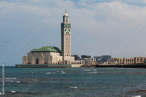 Hassan mosque Casablanca sea daylight