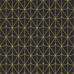 Handdoek met foto Zwart goud patronen Elegant geometrisch lijnenmotief goud  © Artrise Stocker