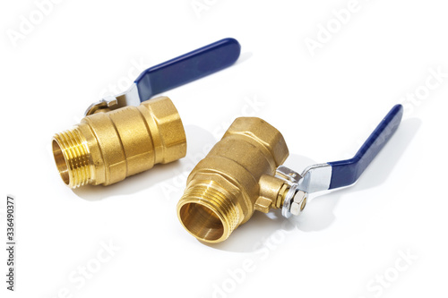 фотографія pair of Ball valve brass isolated on white background - Image