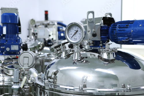 Reactors of suspensions and solutions. Manufacture of pharmaceutical industry. Production of suspensions, solutions for tablets. Reactor for manufacturing liquid, Clean room, Pharmaceutical plant