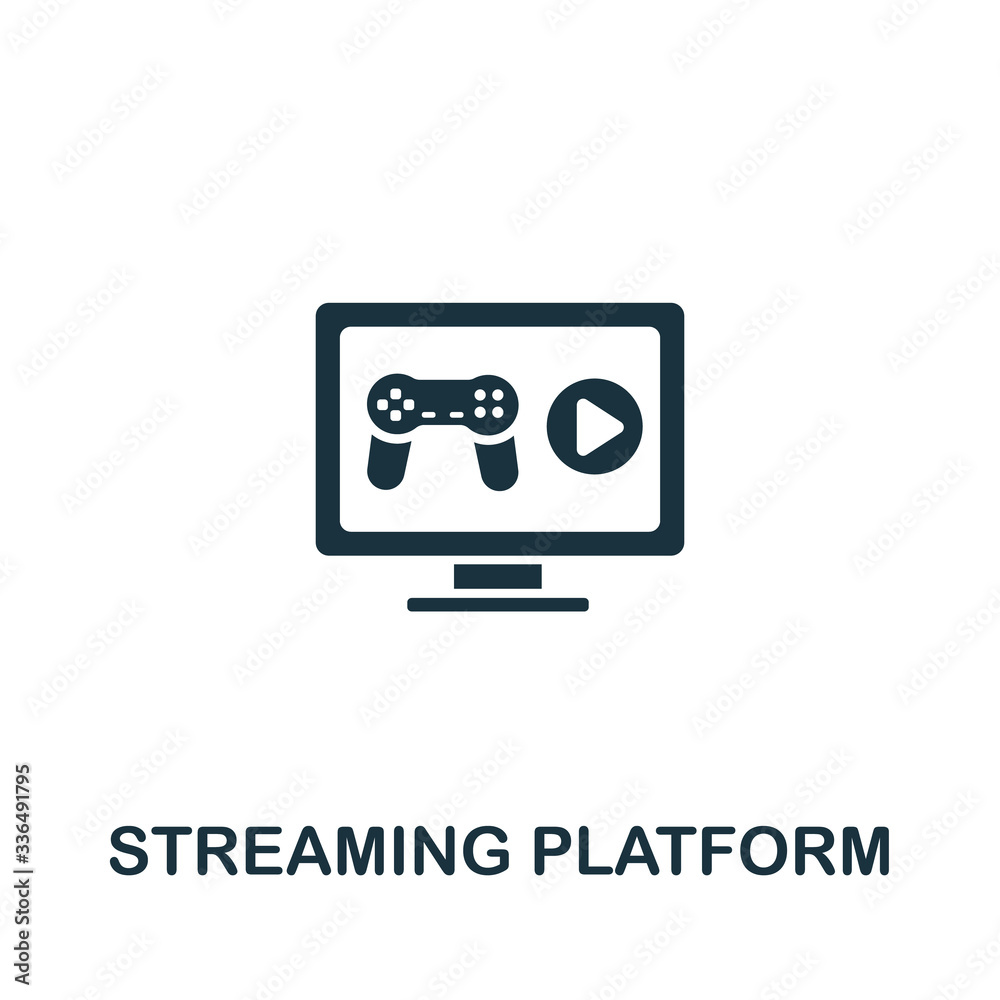 Steaming Platform icon from streaming collection. Simple line Steaming Platform icon for templates, web design and infographics Steaming Platform icon from streaming collection. Simple line Steaming Platform icon for templates, web design and infographics