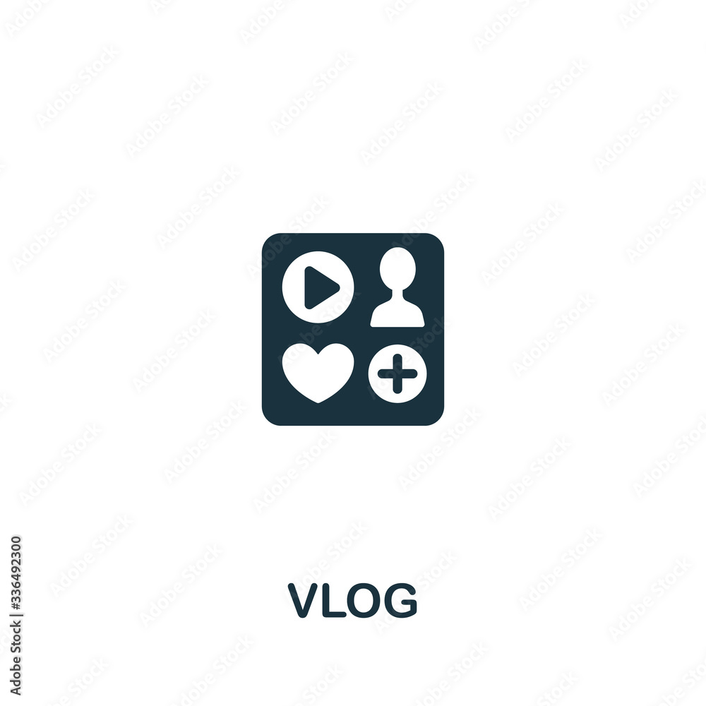 Vlog icon from streaming collection. Simple line Vlog icon for templates, web design and infographics Vlog icon from streaming collection. Simple line Vlog icon for templates, web design and infographics