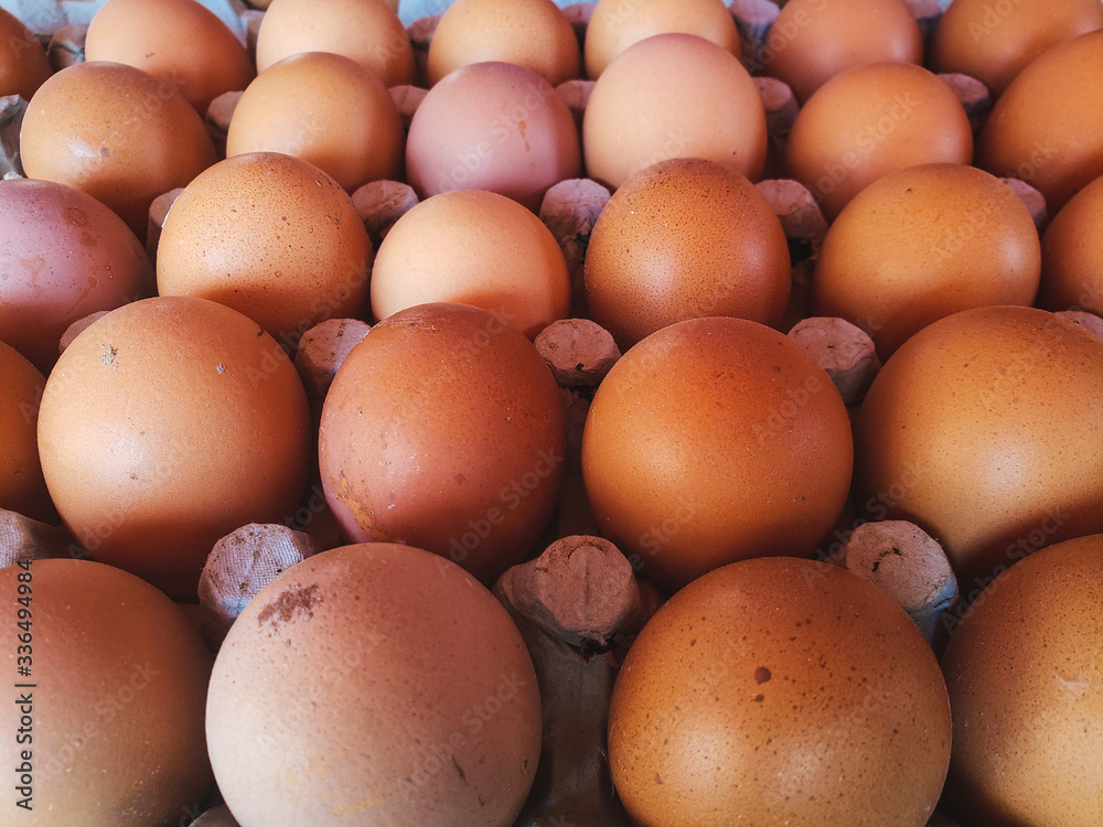 view of group of chicken eggs for sell in a market view of group of chicken eggs for sell in a market