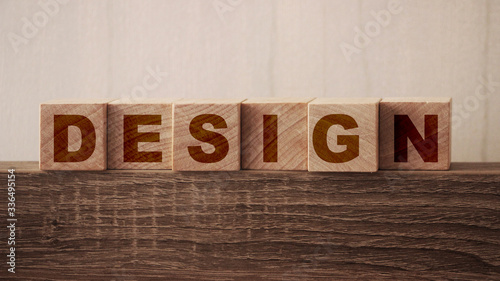 Картината върху платно Desing Word on Wooden Cubes